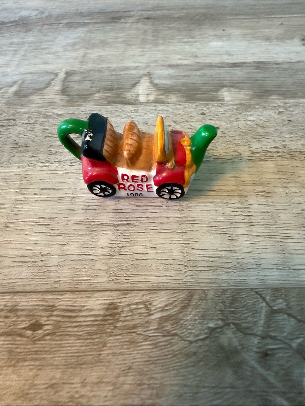 Red Rose 1908 Car Miniature Teapot